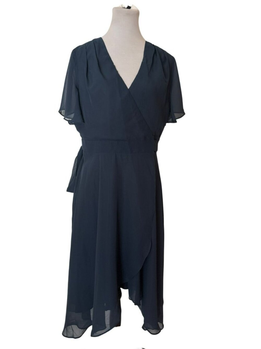 NWT JJ's House Navy Blue Wrap Dress Size L